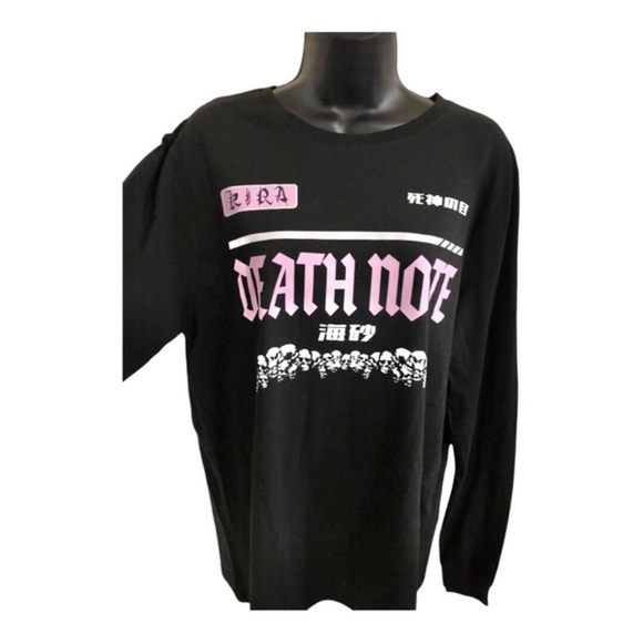 Death Note Misa Amane pink graphic print black long‎ sleeve tshirt size XL new - Picture 3 of 17